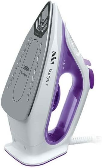 Braun TexStyle 1 Steam Iron with SuperCeramic Coated Sole, , Eco Mode, 220ml, 2000W, SI 1080 VI, White, Violet - Image 2