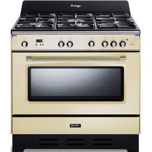 طباخ غاز إلبا، دعامات مقلاة من الحديد الزهر، 6 وظائف، أجهزة أمان، كريمي - 9DVAC888ICK