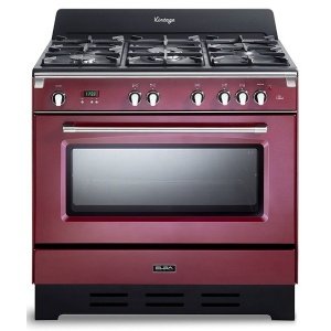 بوتجاز غاز إلبا، 5 شعلات، حديد زهر، مع مروحة، 90 سم، - أحمر - 9DVAR888ICK