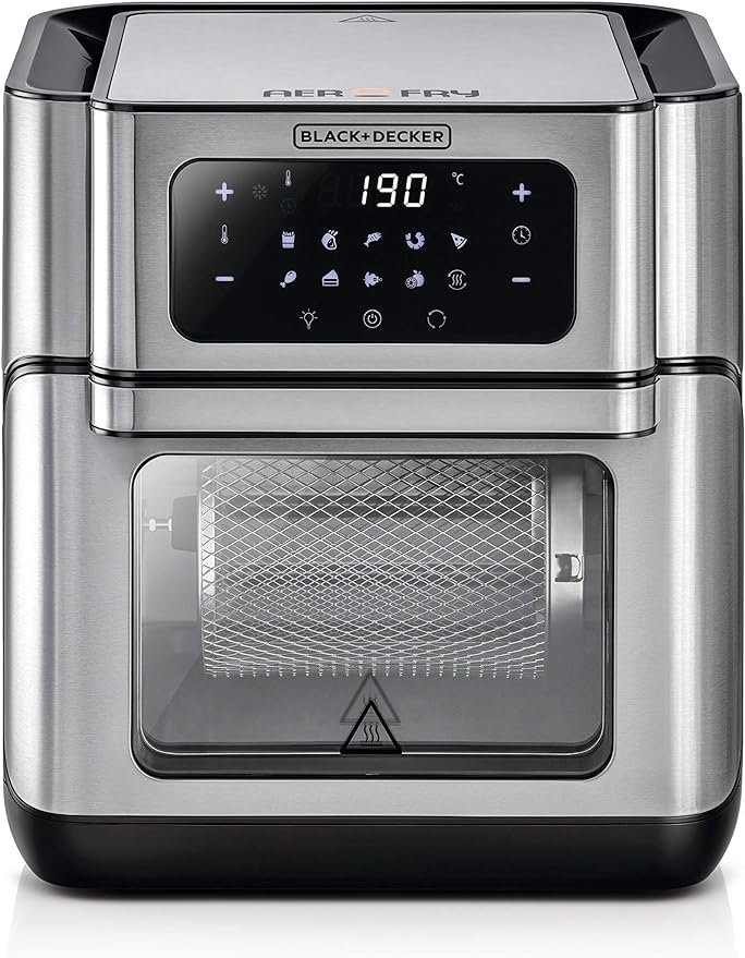 AOF100 Black+Decker Digital Air Fryer Oven 12L Silver Aof100-B5-2 YEARS WARRANTY - Image 1