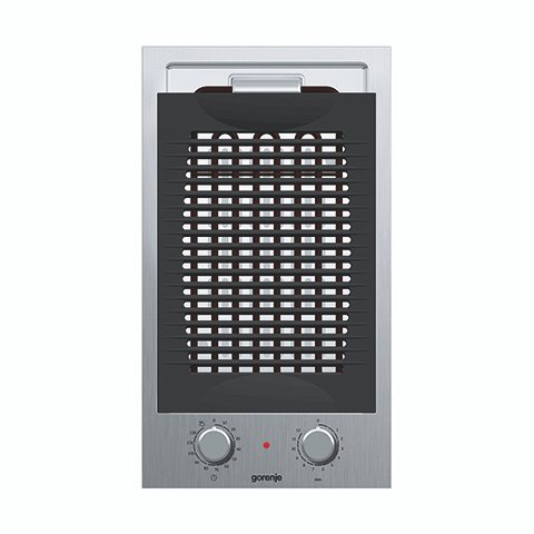 BBQ2400X شواية كهربائية جرونيا ، ٣٠ سم، ستانلس ستيل، تحكم أمامي، شواية مصبوبة + مؤقت - BBQ2400X