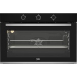 فرن غازبيلت ان  بيكو - 90 سم - مراوح تبريد وطهي - إشعال مدمج - إغلاق ناعم - أسود - BBWHT12106BS