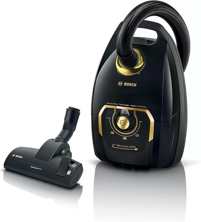 BGL38GOLD مكنسة كهربائية بوش مزودة بكيس-سلسلة 4 - سعة 5 لتر - طاقة 2200 وات - أسود - "صنعت في ألمانيا" - BGL38GOLD