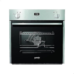 فرن غاز جرونيا بيلت ان ، ستانلس ستيل، مع شواية ومروحة، 60 سم - فضي وأسود - BOG632E10FX