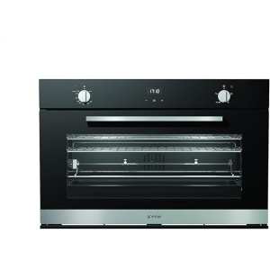 فرن غاز جرونيا بيلت ان ، ستانلس ستيل، مع شواية، 90 سم - أسود - BOG932A20FBG