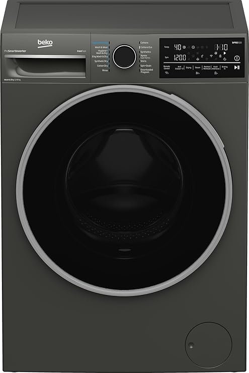 BWD12840MCI غسالة ملابس أوتوماتيكية بيكو مع مجفف - ١٢ كجم/٨ كجم - ١٤٠٠ دورة في الدقيقة - ١٤ برنامجًا - شاشة رقمية - محرك عاكس برو سمارت - تحكم ذكي (واي فاي وبلوتوث) - بخار - رمادي مانهاتن - BWD12840MCI
