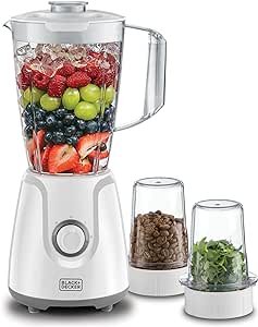 BX4000 بلاك اند ديكر خلاط بلاستيك مع مطحنة وكبة BX4000-B5، 400 وات