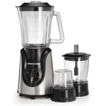 بلاك اند ديكر خلاط زجاجي مع مطحنة ومفرمة 600 واط  - ابيض واسود، BX600G-B5
