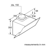 ⁦بوش شفاط مطبخ 60 سم ثلاث سرعات بقوة 539 متر مكعب/ ساعة زجاج شفاف أسود DWK065G60⁩ - الصورة ⁦6⁩