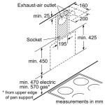 ⁦بوش شفاط مطبخ 60 سم ثلاث سرعات بقوة 539 متر مكعب/ ساعة زجاج شفاف أسود DWK065G60⁩ - الصورة ⁦7⁩