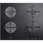 مسطح غاز زجاجي  إلبا، ٤ شعلات، حديد زهر، ٦٠ سم، E41-455BK