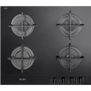 مسطح غاز زجاجي  إلبا، ٤ شعلات، حديد زهر، ٦٠ سم، E41-455BK