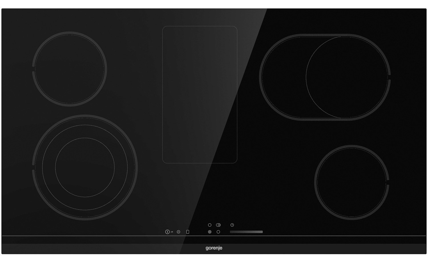 ECS959BCSC مسطح كهربائي جورنيا ، 90 سم، سيراميك زجاجي، 5 شعلات، تحكم باللمس، تحكم في درجة الغليان، الحفاظ على الدفء - ECS959BCSC