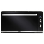 فرن غاز إلبا ٩٠ سم، لون ستانلس ستيل، ٥ وظائف، سعة ٨٣ لترًا، مفاتيح ستانلس ستيل لضبط الحرارة والوظائف، مؤقت إلكتروني باللمس، مروحة داخلية، مروحة تبريد - ELIO 910 G