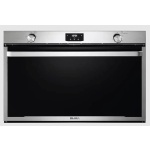 فرن غاز إلبا ٩٠ سم، لون ستانلس ستيل، متعدد الوظائف، ١٤١ لترًا، مفاتيح ستانلس ستيل لضبط الحرارة والوظائف، مؤقت إلكتروني، مروحة داخلية، مروحة تبريد - Elio G90