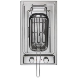 "مقلاة إلبا الكهربائية، ٣٠ سم، ستانلس ستيل، تحكم أمامي، ترموستات للتحكم، صينية زيت، سلة قابلة للاستخراج."