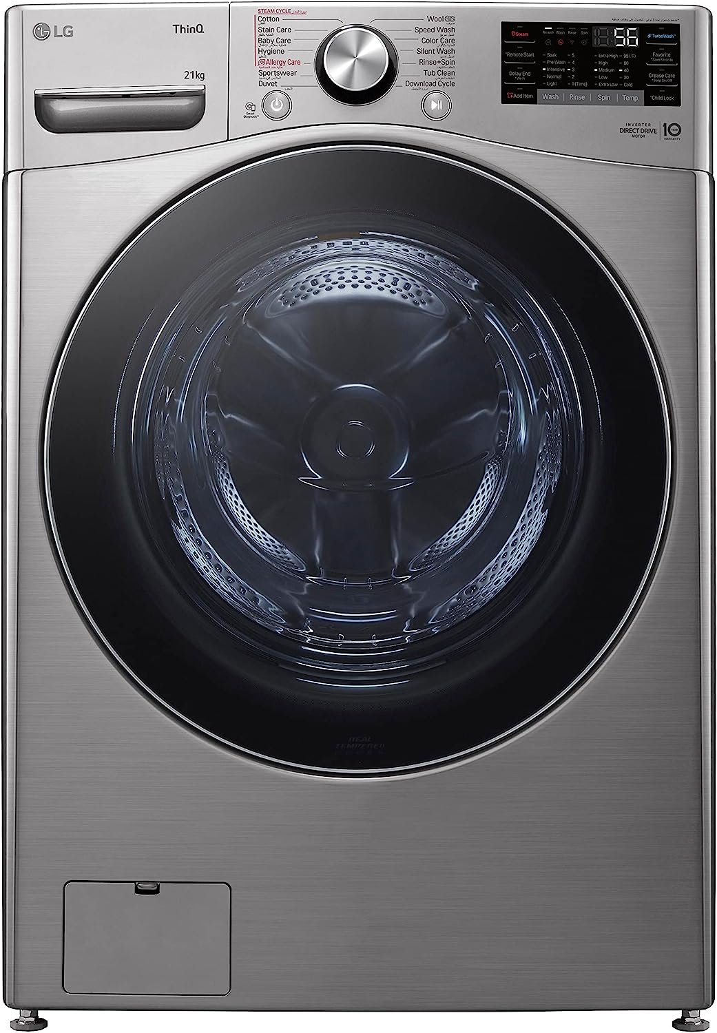 F0P2CYV2T ال جي غسالة ملابس 21 كيلو 1100 لفة سلفر انفرتر F0P2CYV2T - الصورة 1