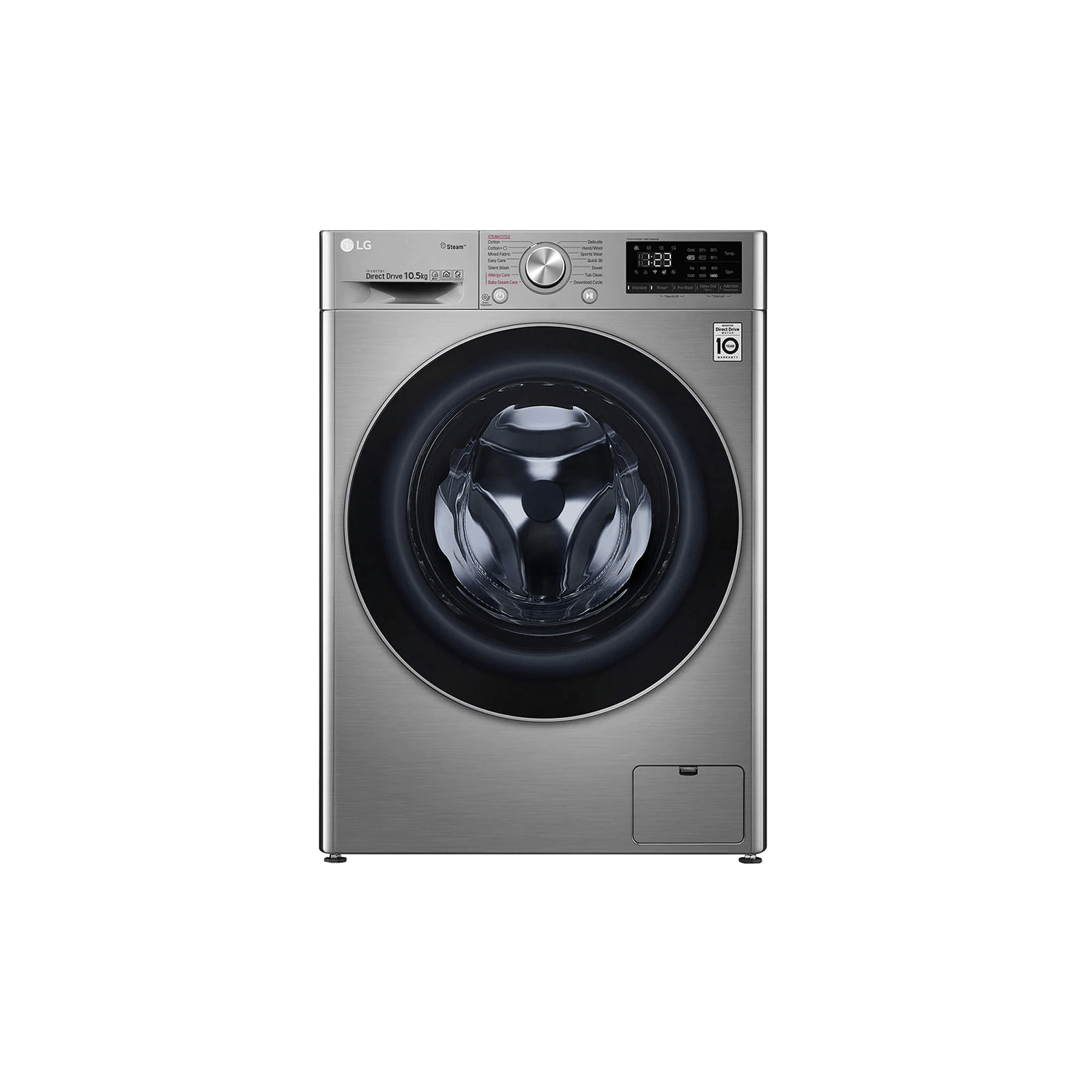 F4V5RYP2T LG Vivace Front Load Automatic Washing Machine, 10.5 KG, Silver- F4V5RYP2T - Image 1