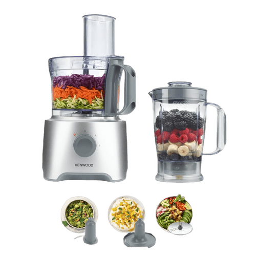 FDP301SI محضر طعام كينوود مالتي برو كومباكت، 2.1 لتر، 800 واط، فضي - FDP301SI