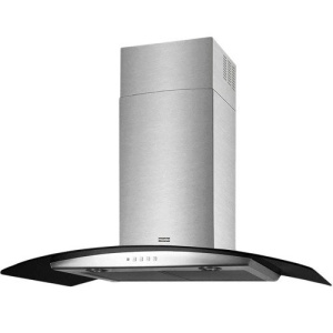 فرانكي - شفاط مطبخ زجاجي منحني 90 سم، 650 متر مكعب/ساعة، ستانلس ستيل - FGC 925 BK/XS LED