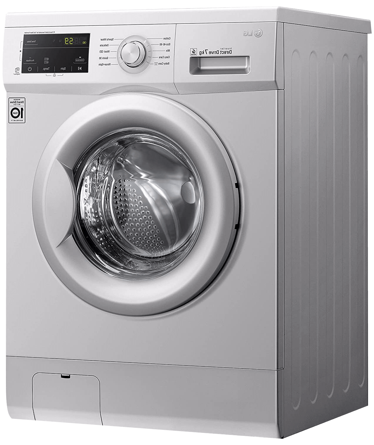 FH2J3QDNG5-ar غسالة ملابس ال جي اتوماتيك تحميل أمامي، 7 كجم، موتور انفرتر، فضي - FH2J3QDNG5 - الصورة 1