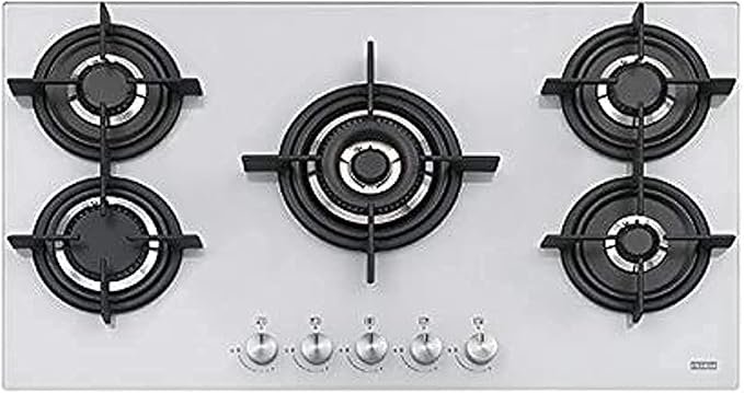 FHCR-905-4G-TC-HE-XA-C مسطح غاز فرانكي مدمج، ٥ شعلات، زجاج أسود - FHCR 905 4G TC HE BK C