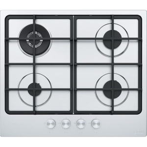 مسطح غاز فرانكي مدمج 4 شعلات من الفولاذ المقاوم للصدأ باللون الفضي - FHSM 604 3G DC XS C