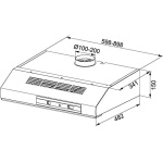 ⁦شفاط مطبخ فرانكي، ٦٠ سم، كلاسيكي، ٣٨٠ متر مكعب/ساعة، ستانلس ستيل - FTT6322 XS⁩ - الصورة ⁦2⁩