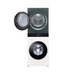 غسالة ملابس ال جي فول اوتوماتيك Objet WashTower بتقنية الاتفرتر مع مجفف، تحميل امامي، 13 كجم، اخضر بيج - FWT1310BG