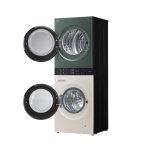 ⁦غسالة ملابس ال جي فول اوتوماتيك Objet WashTower بتقنية الاتفرتر مع مجفف، تحميل امامي، 13 كجم، اخضر بيج - FWT1310BG⁩ - الصورة ⁦2⁩