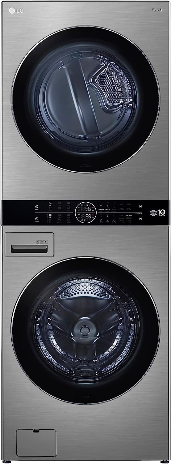 FWT2116SS ال جي غسالة ملابس تاور ووش 21 كيلو بمجفف 16 كيلو سلفر FWT2116SS