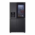 ثلاجة إل جي ديجيتال انفرتر لصانعة الثلج  InstaView Side×Side باللون الأسود غير اللامع GC-X257CQHW