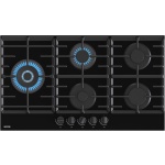 جورنيا - موقد غاز 90 سم، 5 شعلات، زجاج سيراميك، إشعال ذاتي، أمان كامل - GCW951B