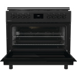 ⁦بوتجاز غاز 90 سم اسود، 5 شعلات غاز، فرن بسعة صافية 92 لتر مع مروحتين و جوانب كاتليتك، حوامل زهر، وظيفة المقلاه الهوائية - GGI9C20B⁩ - الصورة ⁦2⁩