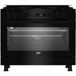 بيكو موقد غاز 90 سم مع شواية غاز - 5 شعلات - سعة الفرن 111 لتر - مروحة تبريد وتسخين - اسود - GGR 15325 FX NBE