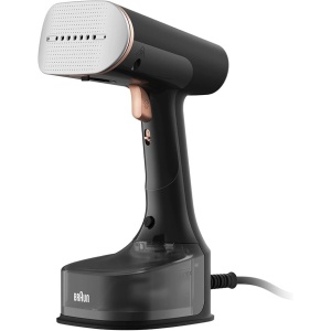 براون كويك ستايل 7 GS7077BK، مكواة بخار عمودية مزودة بلوح تسخين مزدوج FreeGlide 3D، تسخين سريع، بخار 35 غ/دقيقة، سعة 250 مل، كابل بطول 3 أمتار، 1600 واط، لون أسود