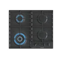 GW642B مسطح غاز جرونيا بيلت ان ، 60 سم، 4 شعلات، حديد زهر، أسود، GW642B