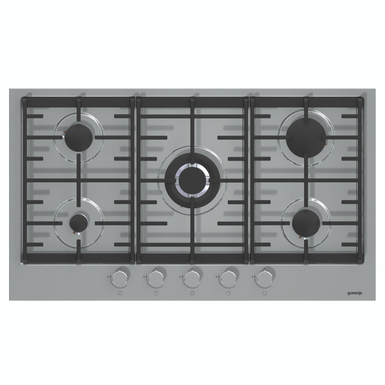 GW951UX مسطح غاز جرونيا ، ٩٠ سم، ستانلس ستيل، ٥ شعلات - GW951UX