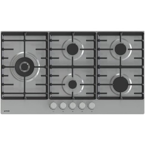 مسطح جرونيا غاز 90  سم، 5 شعلات - دعامات مقلاة من الفولاذ المقاوم للصدأ وحديد الزهر - GW951X