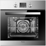 فرن كهربائي مدمج من هايسنس، ٦٠ سم، باب زجاجي أسود من الفولاذ المقاوم للصدأ، HBO60103 بضمان رايه