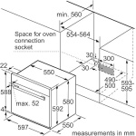 ⁦بوش فرن غاز بلت ان - شواية كهربائية | 60 لتر | ستانلس ستيل - HGL21F350⁩ - الصورة ⁦2⁩