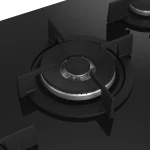Beko Gas hob 75 cm - crystal 4 burners 1 wok - HILW 75222 S - Image 4