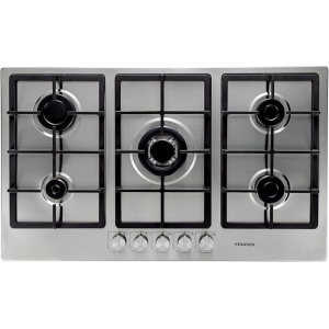 مسطح غاز كينوود بيلت ان 5 شعله الفولاذ المقاوم للصدأ من كينوود HOB90.000SS، عرض 90 سم