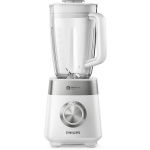 خلاط فيليبس سيريز ٥٠٠٠، وعاء بلاستيكي - ٨٠٠ واط، سعة ٢ لتر، ٣ إعدادات سرعة + وضع النبض، تقنية برو بلند كراش المثالية لسحق الثلج، فضي/أبيض - HR2224/00 - ضمان دولي