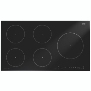 مسطح كهربائي اندكشن جرونيا ، 90 سم، زجاج سيراميك، 5 شعلات، تحكم باللمس، تحكم ذكي، يمنع الغليان الزائد، يبقى دافئًا، ذوبان سهل، هادئ جدًا - IT984USC