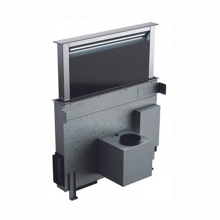 KCH-5010-BK البا شفاط داون درافت 90 سم، ستانليس ستيل مع زجاج اسود، التحكم باللمس 3 سرعات للتشغيل، قوه شفط728م3/ساعه