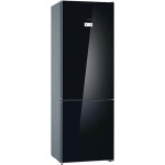 ثلاجةبوش (نوفروست) مع فريزر في الاسفل وباب من الزجاج من سلسلة بوش  6 -اسود - KGN49LB30U، صافي السعة: 435 لتر