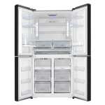 ⁦ثلاجة جرونيا قائمة بذاتها، ٩١ سم، ٤ أبواب، لون أسود، سعة صافية إجمالية ٦١٠ لترات، تصميم زجاجي - NRM9181TBG⁩ - الصورة ⁦2⁩