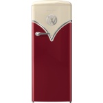 ثلاجة جرونيا  مع فريزر، فولكس واجن، تحكم ميكانيكي، نظام IonAir مع DynamiCooling، مروحة لتوزيع الهواء البارد، تصنيف الطاقة A+++-أحمر - OBRB153R