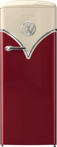 OBRB153R ثلاجة جرونيا مع فريزر، فولكس واجن، تحكم ميكانيكي، نظام IonAir مع DynamiCooling، مروحة لتوزيع الهواء البارد، تصنيف الطاقة A+++-أحمر - OBRB153R